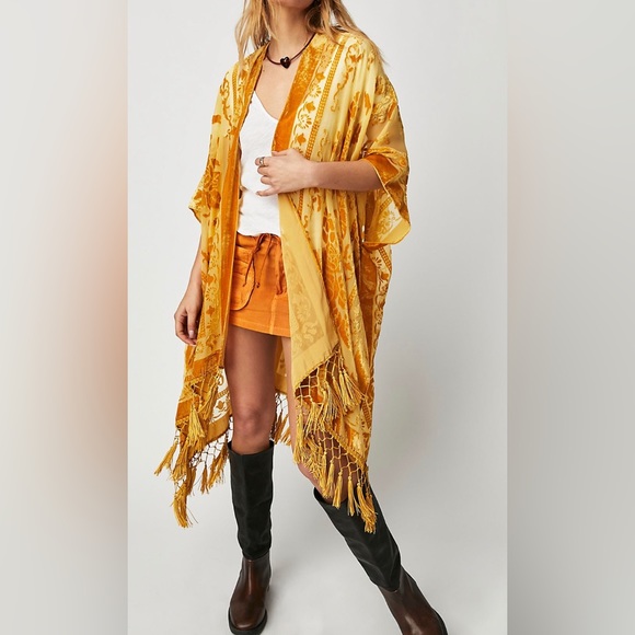 Free People Other - Free People Velvet Burnout Kimono. Daisy and the Six collection! NWOT.